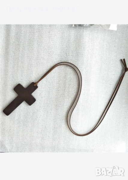 Дървен кръст + подарък ГРИВНА против уроки - Унисекс за всеки повод, снимка 1