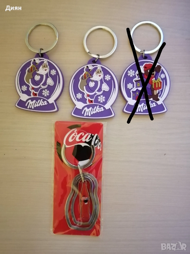 Лот Ключодържатели Coca cola 2018 и Милка, снимка 1