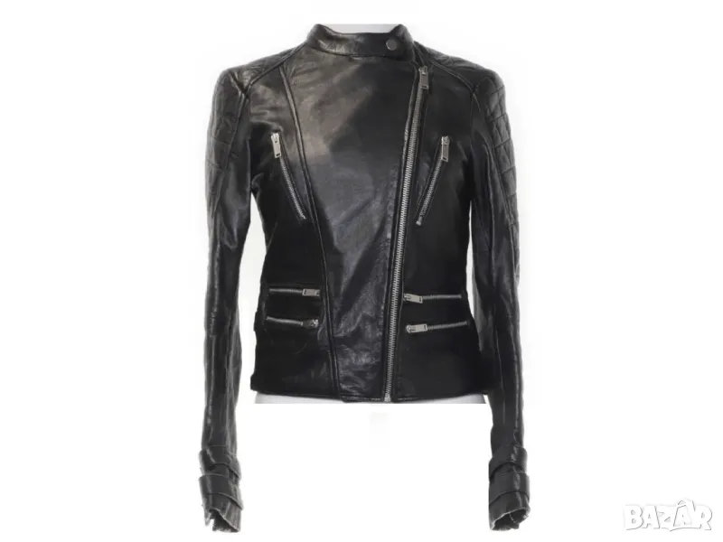 ZARA Biker Оригинално Кожено Яке Естествена Овча Кожа S-XS, снимка 1