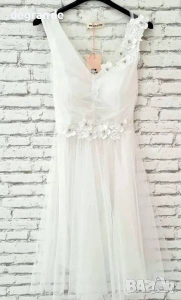 Тюлена бяла официална рокля , снимка 1