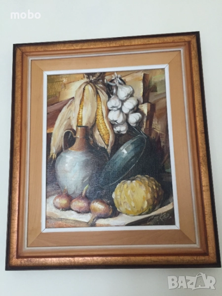 Картина „Натюрморт“ , маслени бои, художник Стефан Карагьозов , снимка 1