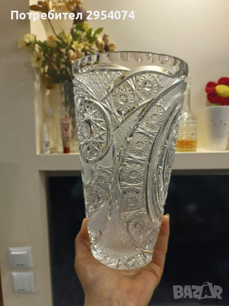 голяма кристална ваза 45лв, снимка 1