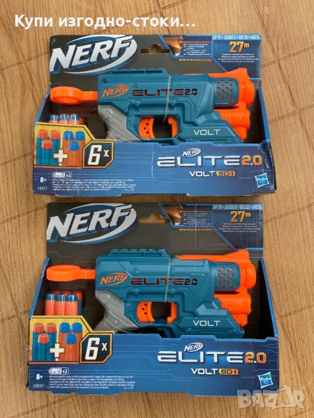 Пушка Nerf Elite 2.0 с лазер и 6 патрона, снимка 1