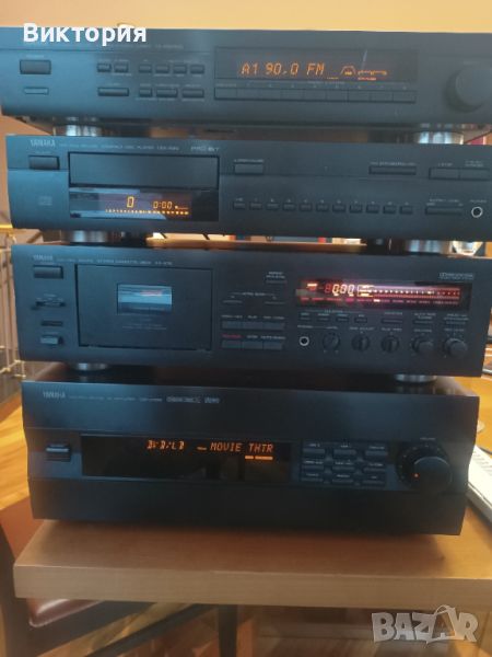 Yamaha amplifier/усилвател, cassette deck, cd player и тунер, снимка 1
