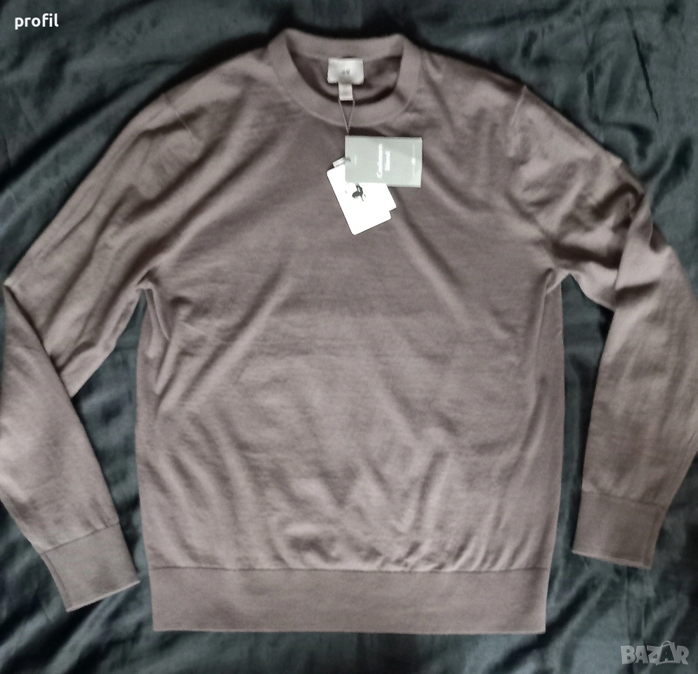 Нов мъжки пуловер с кашмир H&M M, снимка 1