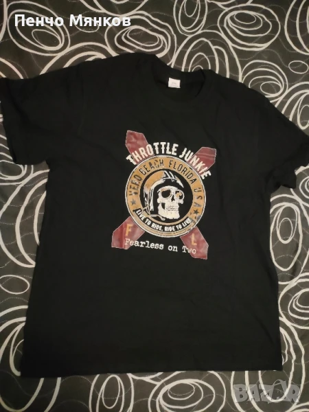 Памучна тениска мото детайли, снимка 1