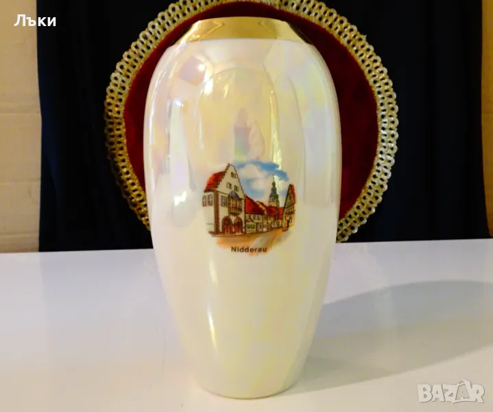 Ваза баварски порцелан 24k Gold. , снимка 1