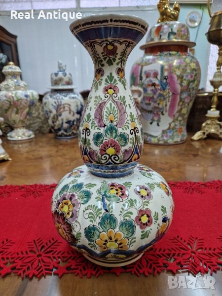 Прекрасна антикварна колекционерска холандска порцеланова ваза Delft , снимка 1