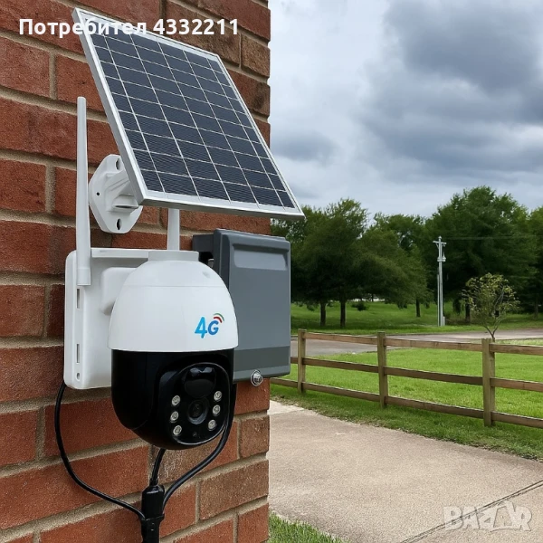 Соларна 10MP 4G безжична PTZ камера с детектор за движение и двупосочно аудио – Модел, снимка 1