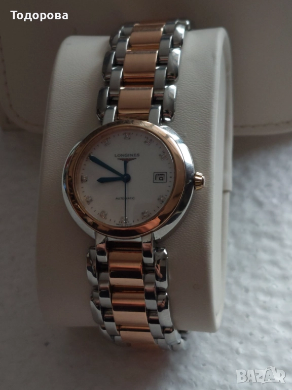 Лонжин,Дамски часовник,диаманти, розово злато 18к-стомана-Longines Primaluna L81135876, , снимка 1