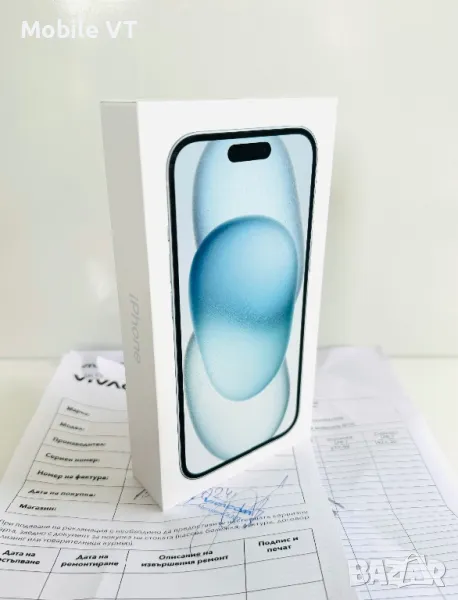 НОВ! iPhone 15 256GB Blue 2г.Гаранция Виваком!, снимка 1