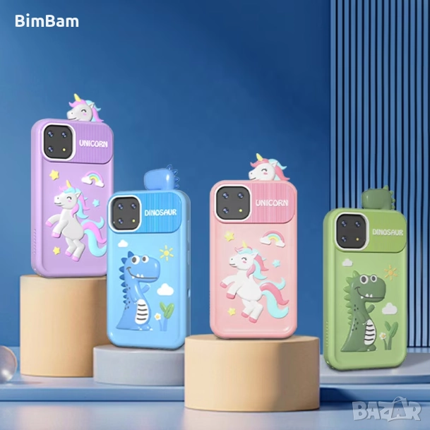 Разпродажба - последни бройки! Детски смартфон с калъф еднорог / динозавър 2.8" / - различни цветове, снимка 1
