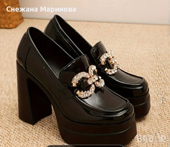 Обувки ток и платформа, снимка 4 - Дамски обувки на ток - 51495947