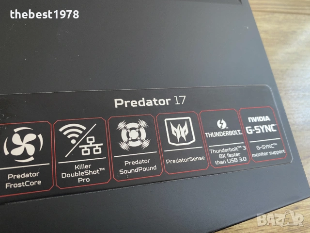 17.3 Predator G9`i7-6700HQ/GTX 1070-8GB/16GB DDR4/256GB SSD+1TB/75Hz FHD IPS, снимка 3 - Лаптопи за игри - 54031382