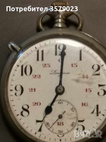 Стар сребърен джобен часовник Longines, снимка 5 - Други ценни предмети - 45508775