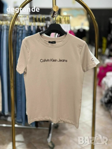 Памучни плътни тeниски Calvin Klein, снимка 4 - Тениски - 53715487