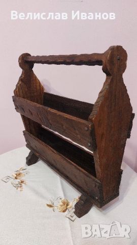 Старинна дървена стойка за вестници в отлично състояние. , снимка 7 - Декорация за дома - 45785071