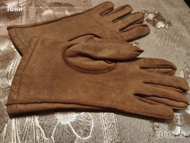 Нови Дамски Топли Ръкавици Изцяло от Естествена Кожа М, снимка 3 - Ръкавици - 53447815