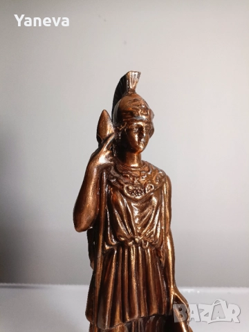 Метална статуетка на Атина Партенос, богинята на мъдростта и войната , снимка 2 - Статуетки - 52665514