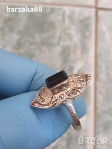 Сребърен пръстен с Марказити, снимка 10 - Пръстени - 45959724