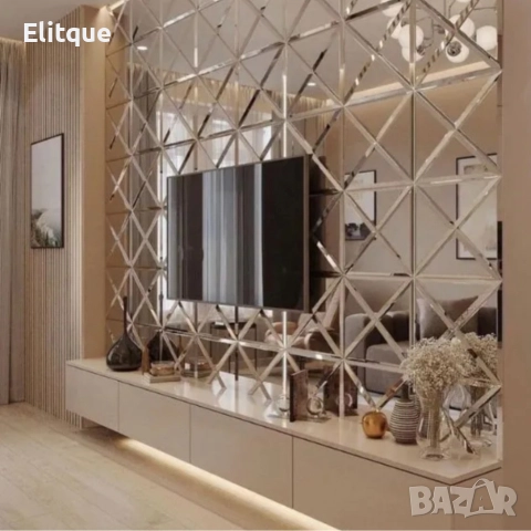 Огледални стикери за стена 32 броя – Лесен начин да преобразиш дома си с модерна елегантност, снимка 2 - Други стоки за дома - 52848991