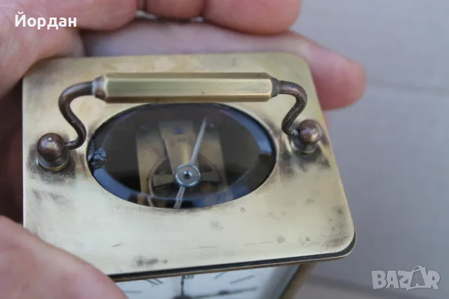 Стар каретен бронзов пътнически часовник , снимка 12 - Антикварни и старинни предмети - 50099272