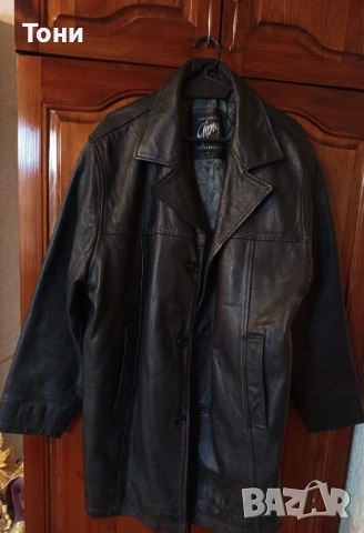 Ново Мъжко Зимно Яке с Яка Изцяло от Естествена Кожа L, снимка 12 - Якета - 53661384