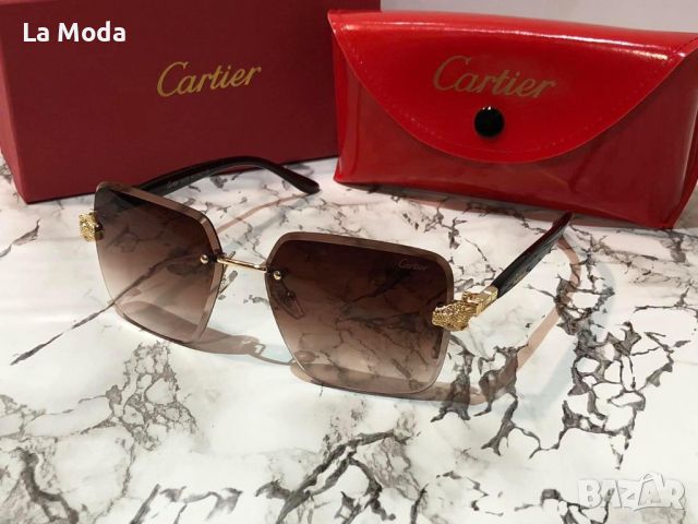 Дамски слънчеви очила кафяви Cartier реплика, снимка 1 - Слънчеви и диоптрични очила - 46123812