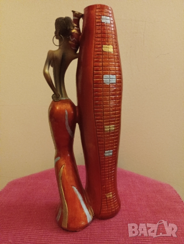 Африканска ваза и две африкански статуетки. , снимка 3 - Вази - 44993581