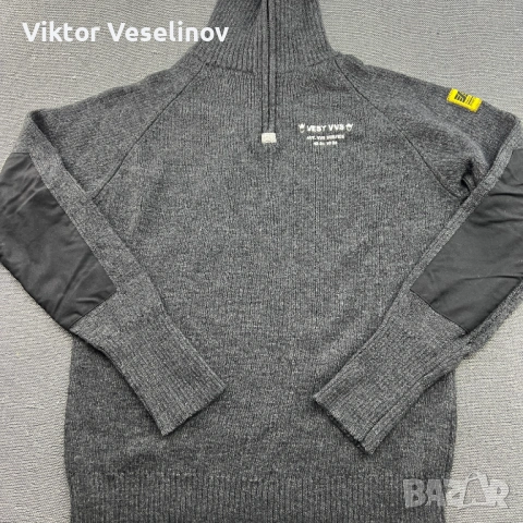 Snickers Мъжки Вълнен Пуловер XL 1/4 Зип Плетен Работен