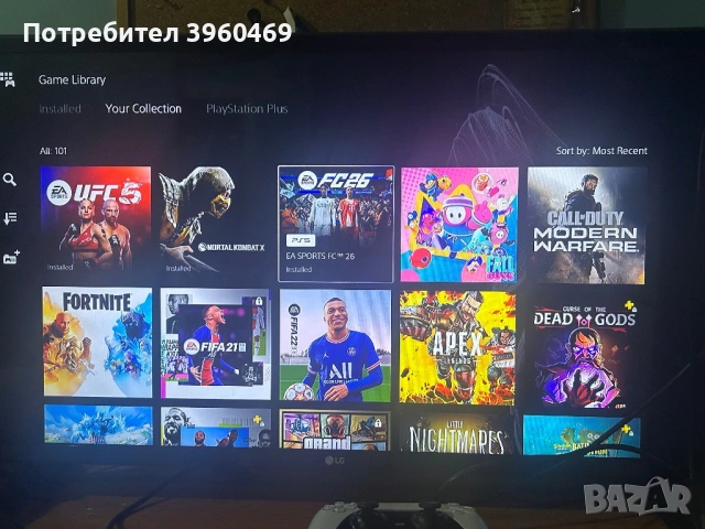 Playstation 5 Slim Disc version + 2 контролера + UFC 5,Fifa 26, снимка 4 - PlayStation конзоли - 53989085