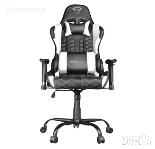 Trust GXT 708W Resto White Ергономичен геймърски стол. Черно-бял, снимка 2 - Други - 46090694