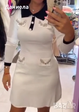 Рокля финно плетиво с камъни, снимка 2 - Рокли - 51091315