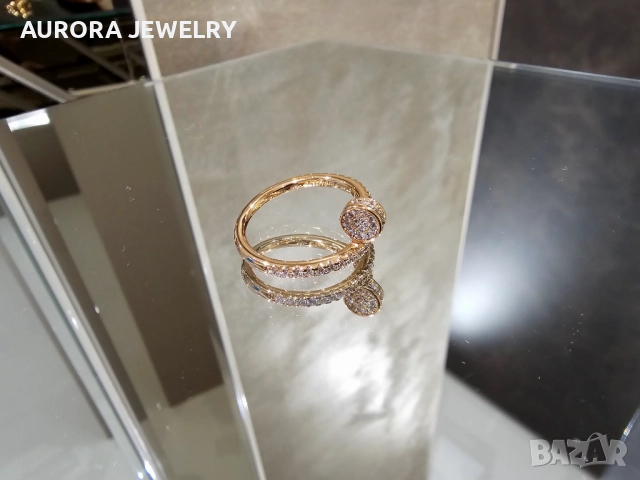 CARTIER Nail Juste un Clou Rose Small Paved Diamonds Пръстен Пирон, снимка 4 - Пръстени - 52854825