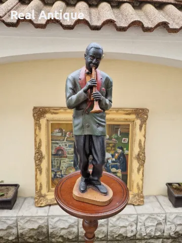 Чудесна антикварна колекционерска холандска фигура статуетка музикант , снимка 1
