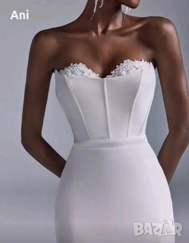 Страхотна бяла дълга рокля.Ново! Размер С, снимка 2 - Рокли - 53793448