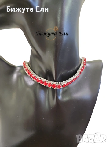 Официално колие - чокър с кристали , снимка 3 - Колиета, медальони, синджири - 53821611