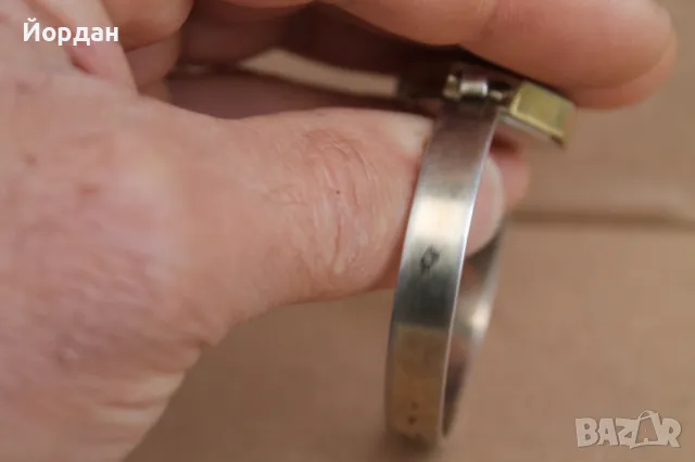 Дамски сребърен Швейцарски часовник с позлата /17 камъка/, снимка 5 - Дамски - 49798121