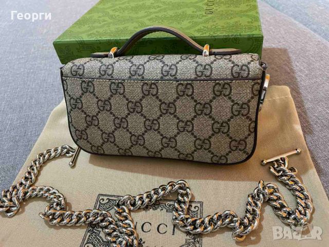 Оригинална Gucci Petite мини Чанта За Рамо Кожа Гучи Mini Горна Дръжка, снимка 5 - Чанти - 46603200