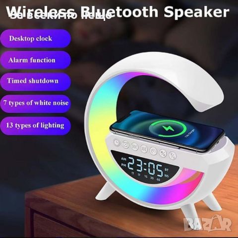 RGB Интелигентна Bluetooth LED Лампа BT-3401 с Безжично Зарядно и Множество Функции, снимка 3 - Друга електроника - 45811487