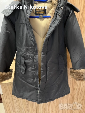 Ново детско зимно яке, с естествена кожа и пълнеж от пух, снимка 1