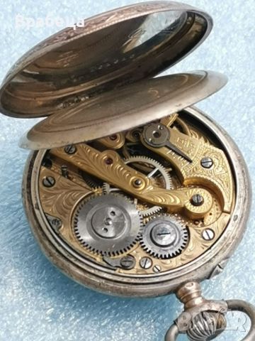 Сребърен джобен часовник, снимка 11 - Антикварни и старинни предмети - 45384160