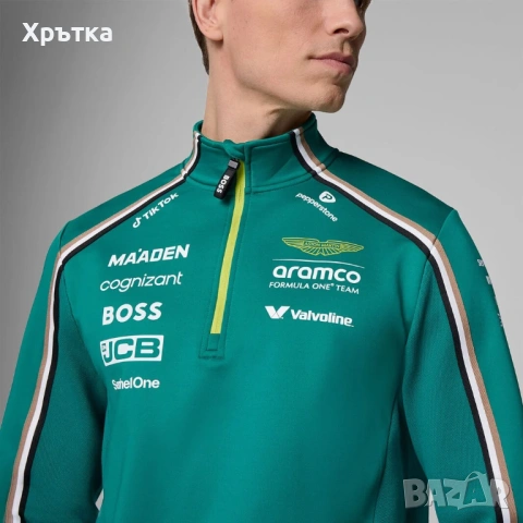 Aston Martin x Hugo Boss F1 Team - Оригинална мъжка блуза с цип, снимка 5 - Блузи - 53477905
