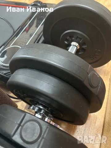 Дъмбели и щанга 65кг, снимка 10 - Фитнес уреди - 53399969