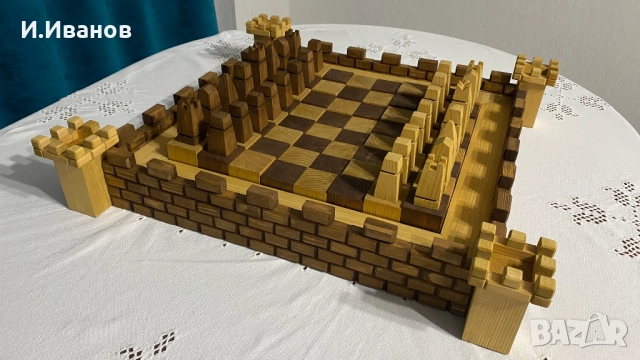ШАХ дървен, ръчна изработка, снимка 2 - Шах и табла - 52456993
