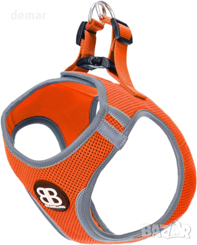 Нагръдник за кучета BullyBillows с дръжка и подплата, отразяващ, оранжев, XL