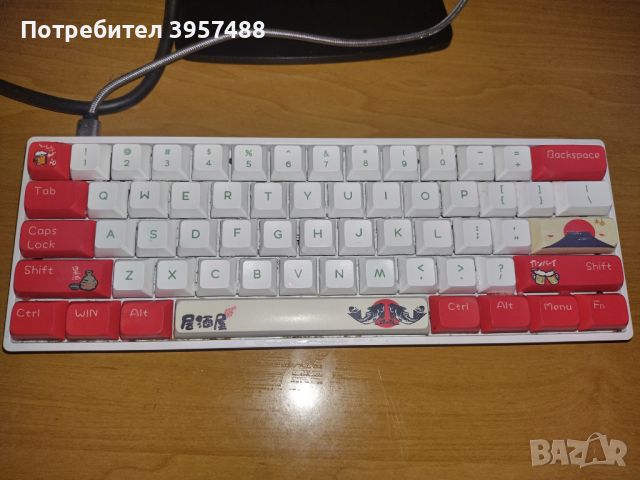 Skyloong SK61 Panda modded keycaps, снимка 1 - Клавиатури и мишки - 46484752