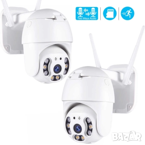 Водоустойчива,  безжична камера с нощно видеонаблюдение и запис на карта, снимка 5 - Друга електроника - 51948072