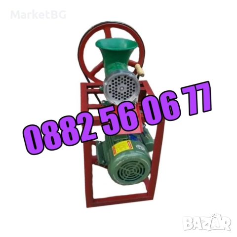 Чугунена месомелачка 32 номер, с мотор и стойка с приставки, снимка 3 - Месомелачки - 51553395