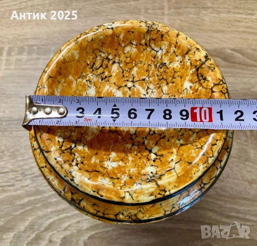 Cassolette (baguier) Арт Деко от белгийска фаянсова керамика Wasmuël, ок. 1920 г., снимка 5 - Антикварни и старинни предмети - 53368297